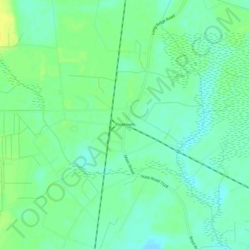 Mappa topografica Pinetown, altitudine, rilievo