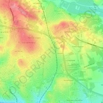 Mappa topografica Garissou, altitudine, rilievo