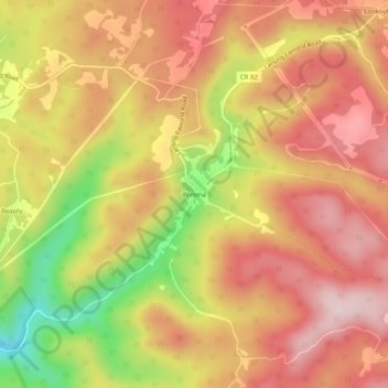 Mappa topografica Winona, altitudine, rilievo