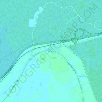 Mappa topografica Gibson, altitudine, rilievo