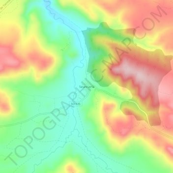 Mappa topografica Tarancueña, altitudine, rilievo