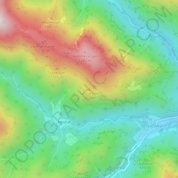 Mappa topografica Sonnleiten, altitudine, rilievo
