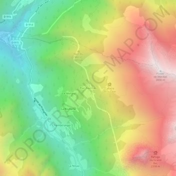 Mappa topografica Plan Fournier, altitudine, rilievo