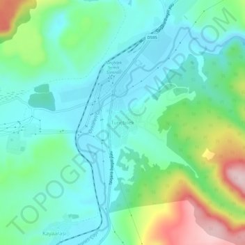 Mappa topografica Tunçbilek, altitudine, rilievo