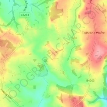 Mappa topografica Edvin Loach, altitudine, rilievo