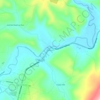 Mappa topografica Boynton, altitudine, rilievo