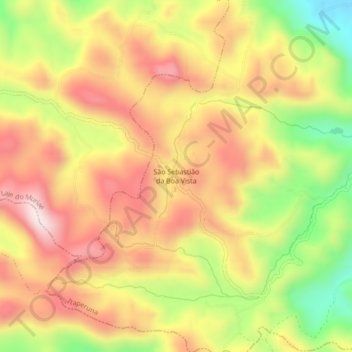 Mappa topografica São Sebastião da Boa Vista, altitudine, rilievo