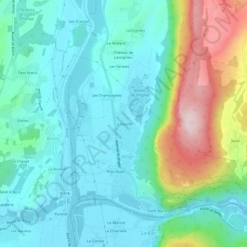 Mappa topografica La Saume, altitudine, rilievo