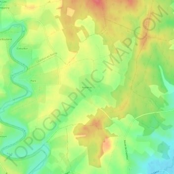 Mappa topografica Andenas, altitudine, rilievo