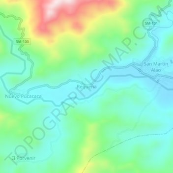Mappa topografica Requena, altitudine, rilievo
