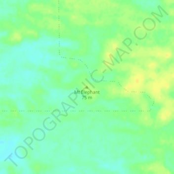 Mappa topografica Mt Elephant, altitudine, rilievo