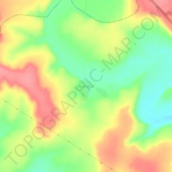 Mappa topografica Nandur, altitudine, rilievo