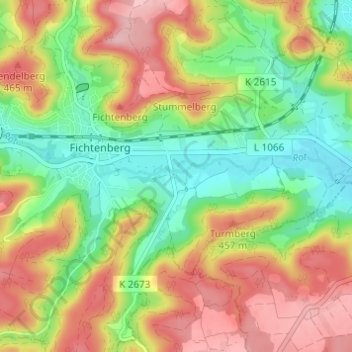 Mappa topografica Kronmühle, altitudine, rilievo