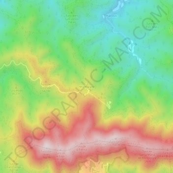 Mappa topografica Montnegre, altitudine, rilievo