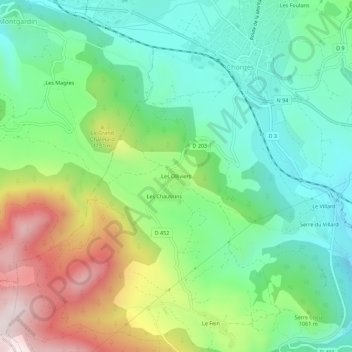 Mappa topografica Les Olliviers, altitudine, rilievo
