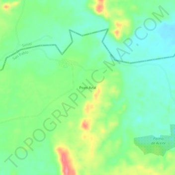 Mappa topografica Pozo Azul, altitudine, rilievo