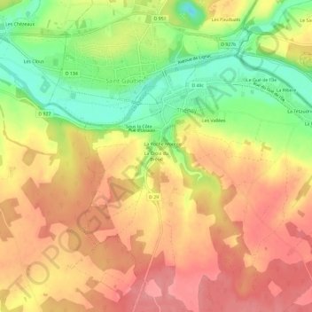 Mappa topografica La Croix du Breuil, altitudine, rilievo