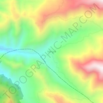 Mappa topografica Vergel, altitudine, rilievo