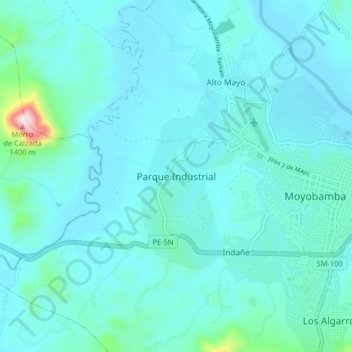 Mappa topografica Parque Industrial, altitudine, rilievo