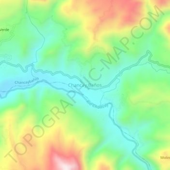 Mappa topografica Chancay Baños, altitudine, rilievo