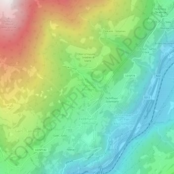 Mappa topografica Schnauders - Snodres, altitudine, rilievo