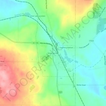 Mappa topografica Silver Springs, altitudine, rilievo