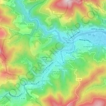 Mappa topografica La Glorie, altitudine, rilievo