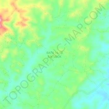 Mappa topografica Batu 16-18 Jalan Sook, altitudine, rilievo