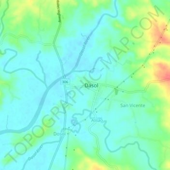 Mappa topografica Poblacion, altitudine, rilievo