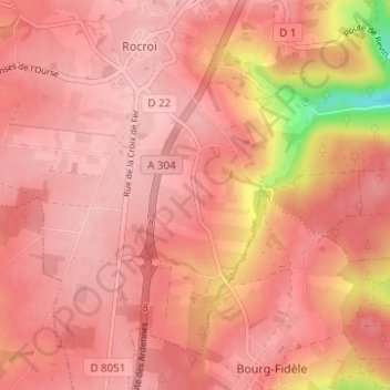 Mappa topografica Le Grand Hongreaux, altitudine, rilievo