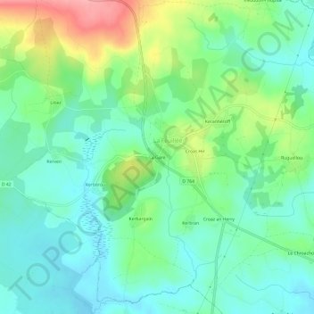 Mappa topografica La Gare, altitudine, rilievo