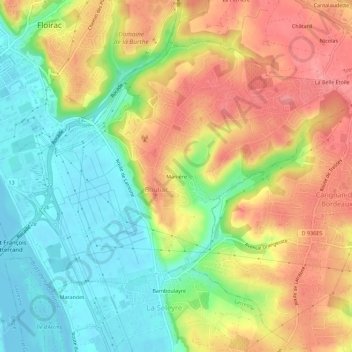 Mappa topografica Manière, altitudine, rilievo