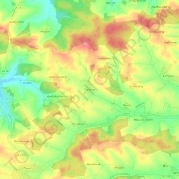 Mappa topografica Freidling, altitudine, rilievo