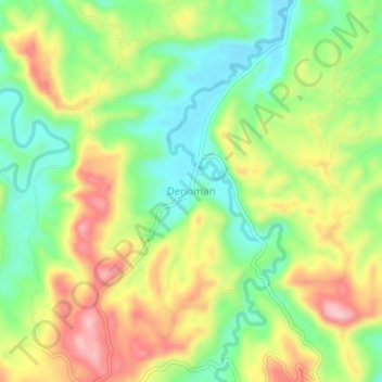 Mappa topografica Denoman, altitudine, rilievo