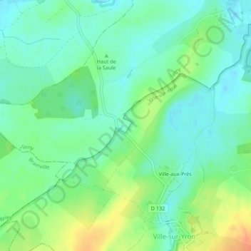 Mappa topografica Courtières, altitudine, rilievo