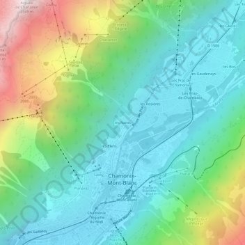 Mappa topografica Les Nants, altitudine, rilievo