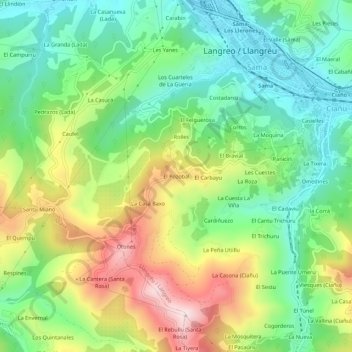 Mappa topografica El Pozobal, altitudine, rilievo