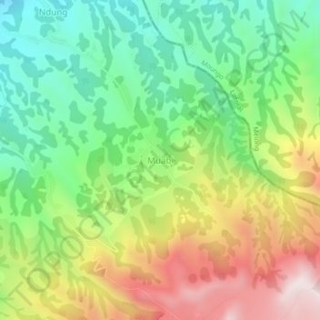 Mappa topografica Muabi, altitudine, rilievo