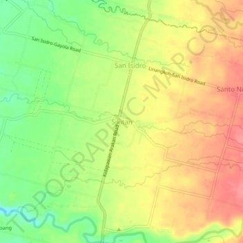 Mappa topografica Sikitan, altitudine, rilievo