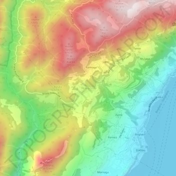 Mappa topografica Navazzo, altitudine, rilievo