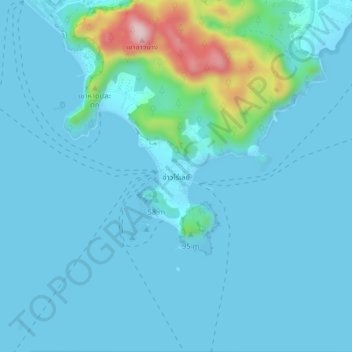 Mappa topografica Railay, altitudine, rilievo
