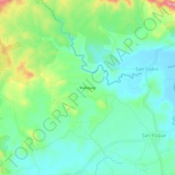 Mappa topografica Mahayag, altitudine, rilievo