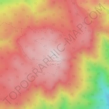 Mappa topografica Frazier Mountain, altitudine, rilievo
