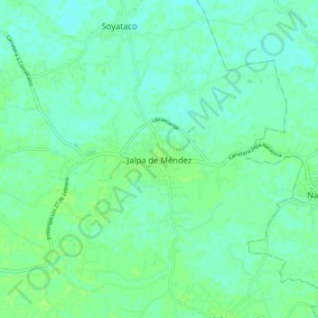 Mappa topografica Jalpa de Méndez, altitudine, rilievo