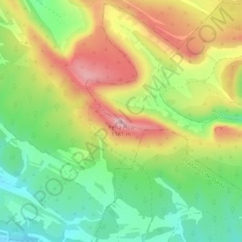 Mappa topografica Peña Pico, altitudine, rilievo