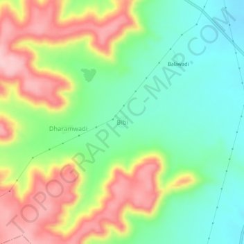 Mappa topografica Bibi, altitudine, rilievo