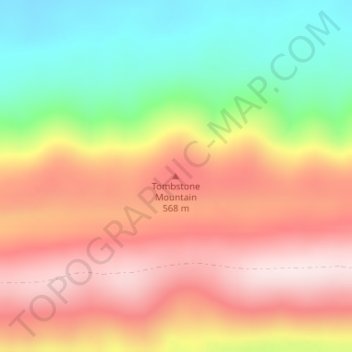 Mappa topografica Tombstone Mountain, altitudine, rilievo
