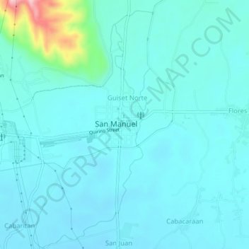 Mappa topografica Guiset Sur, altitudine, rilievo