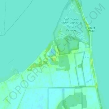 Mappa topografica Pelee Island, altitudine, rilievo