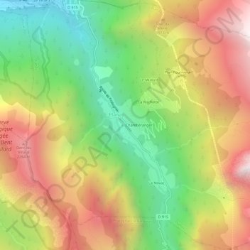 Mappa topografica La Murette, altitudine, rilievo
